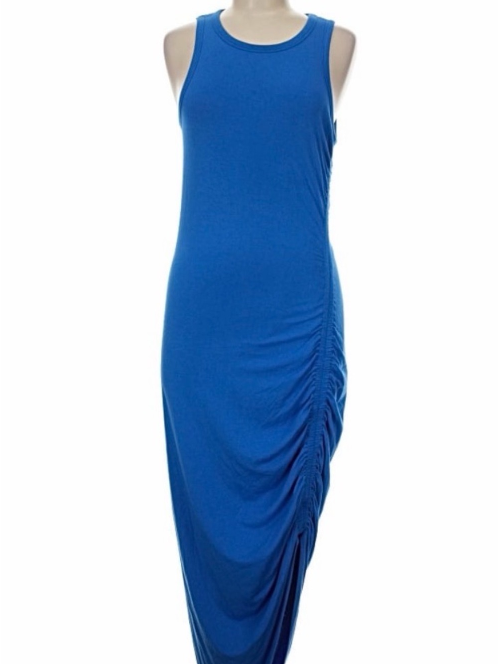 Veronica Beard Blue Sleeveless Ruched Tank Dress